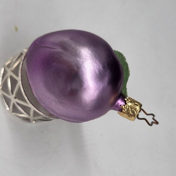 Inge Glas Plum German Glass Christmas Ornament Purple 2" - Picture 3 of 6